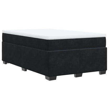 Boxspring met matras fluweel zwart 120x190 cm