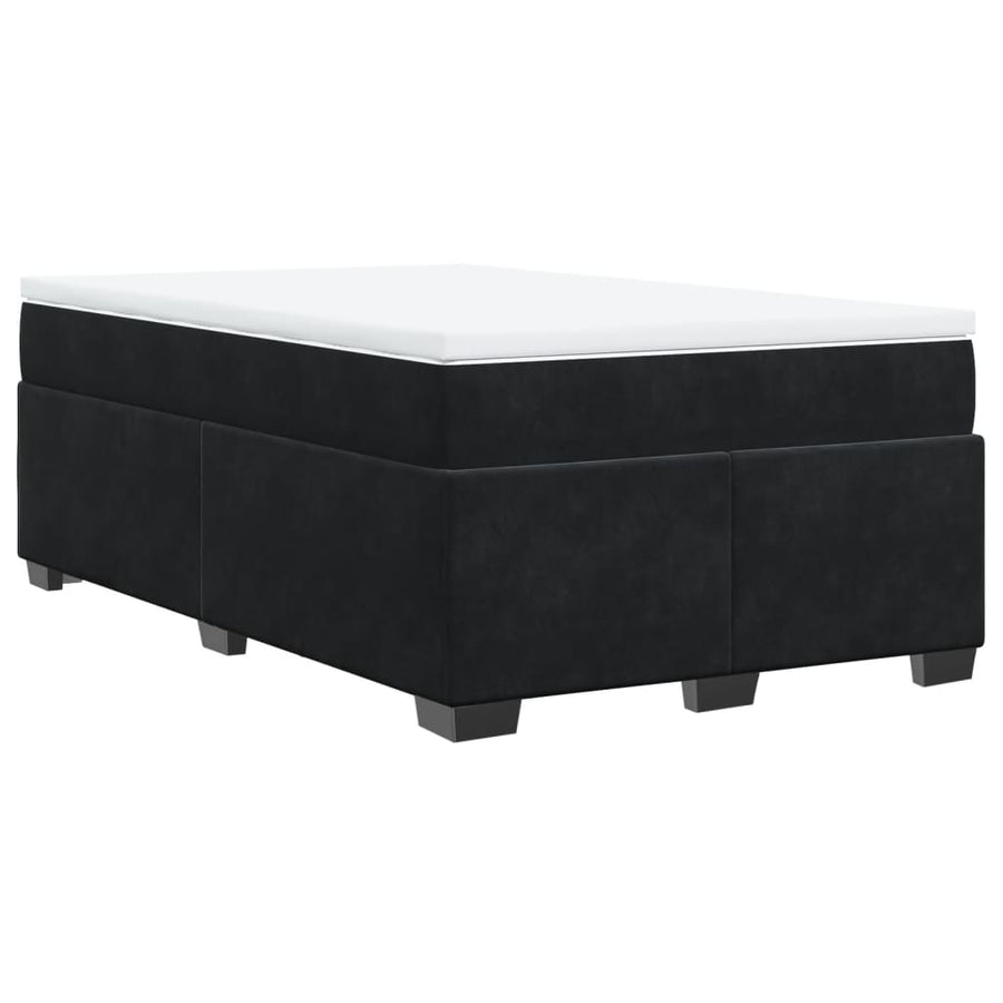 Boxspring met matras fluweel zwart 120x190 cm