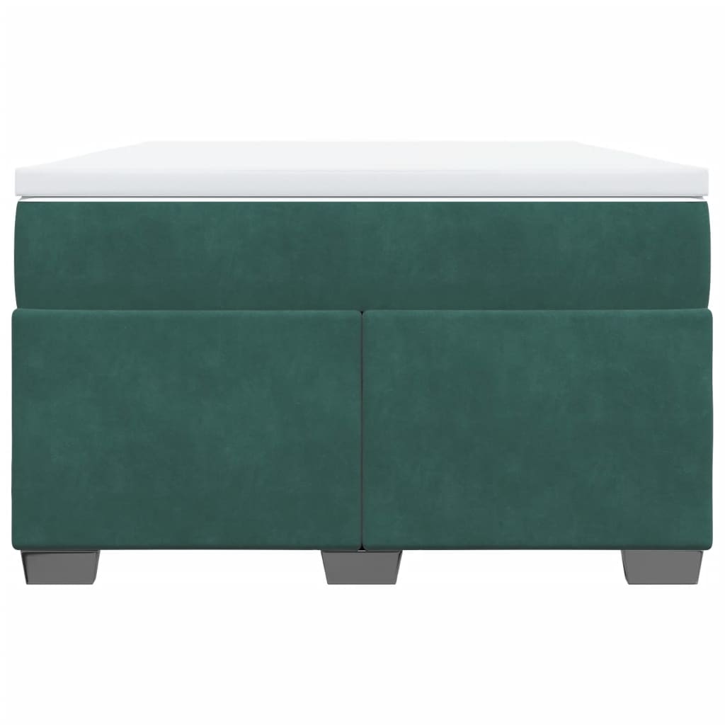 Boxspring met matras fluweel donkergroen 120x190 cm