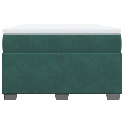 Boxspring met matras fluweel donkergroen 120x190 cm