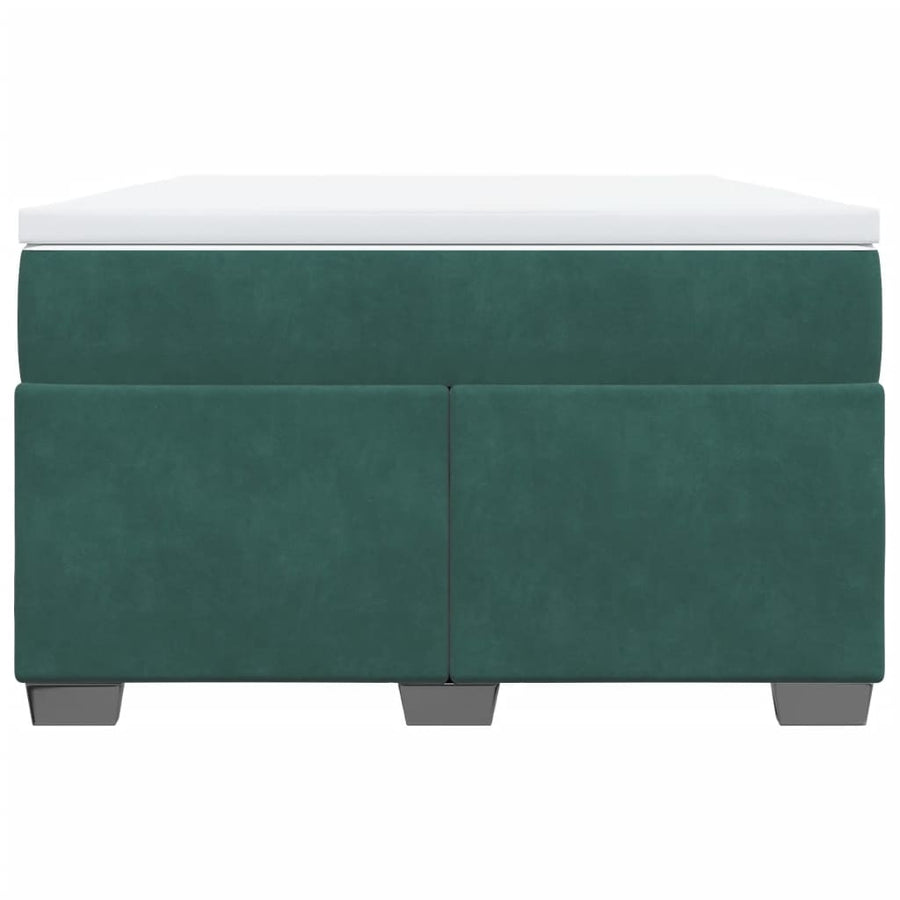 Boxspring met matras fluweel donkergroen 120x190 cm