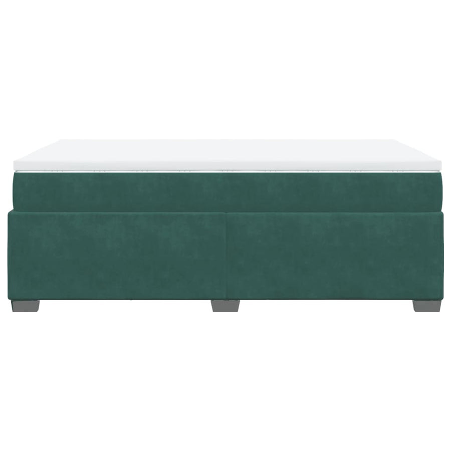 Boxspring met matras fluweel donkergroen 120x190 cm
