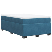 Boxspring met matras fluweel donkerblauw 120x190 cm