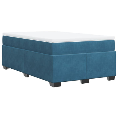 Boxspring met matras fluweel donkerblauw 120x190 cm