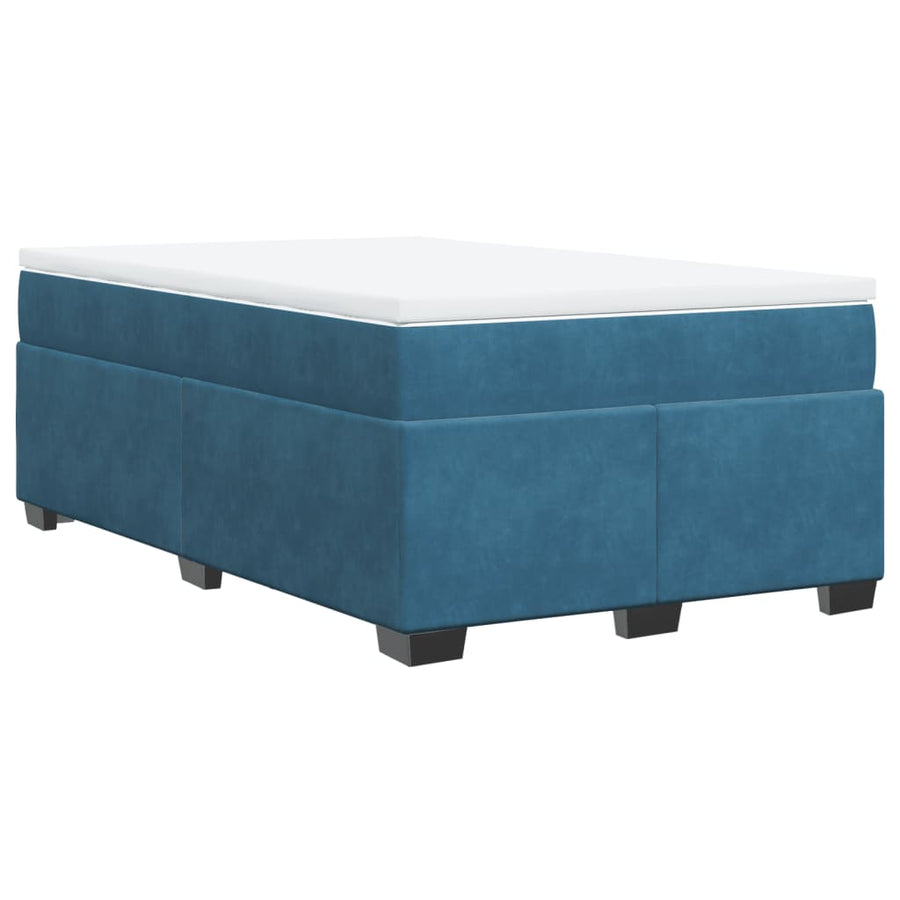 Boxspring met matras fluweel donkerblauw 120x190 cm