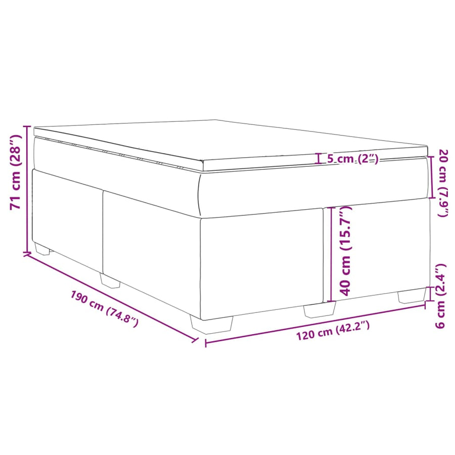 Boxspring met matras fluweel donkerblauw 120x190 cm