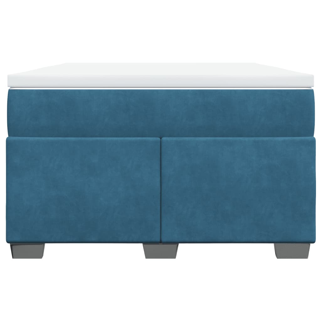 Boxspring met matras fluweel donkerblauw 120x190 cm