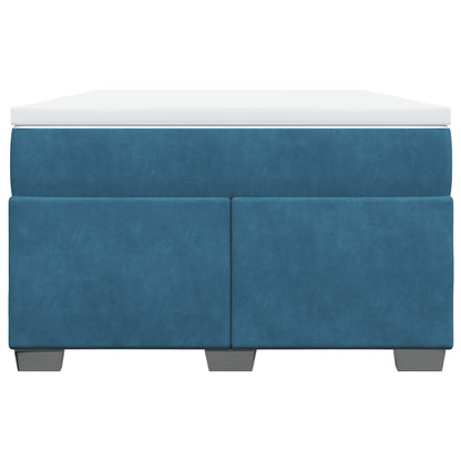 Boxspring met matras fluweel donkerblauw 120x190 cm