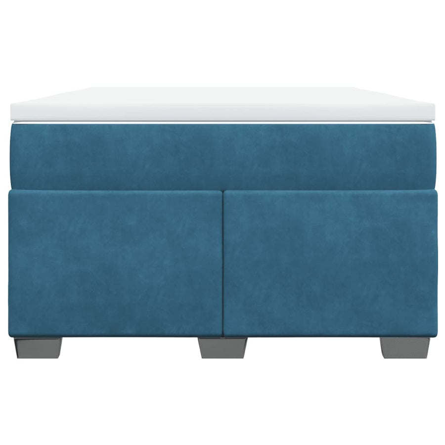Boxspring met matras fluweel donkerblauw 120x190 cm