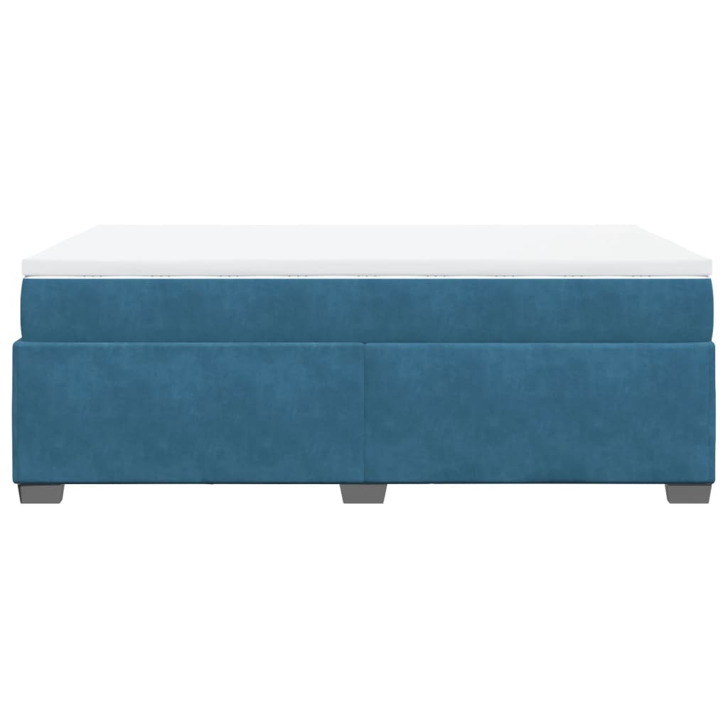 Boxspring met matras fluweel donkerblauw 120x190 cm