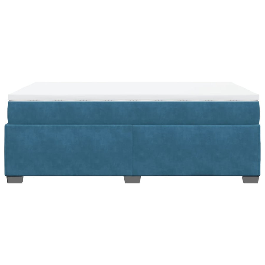 Boxspring met matras fluweel donkerblauw 120x190 cm