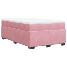 Boxspring met matras fluweel roze 120x190 cm