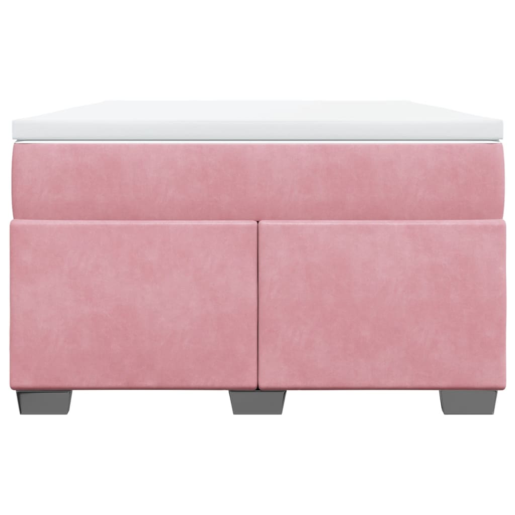 Boxspring met matras fluweel roze 120x190 cm