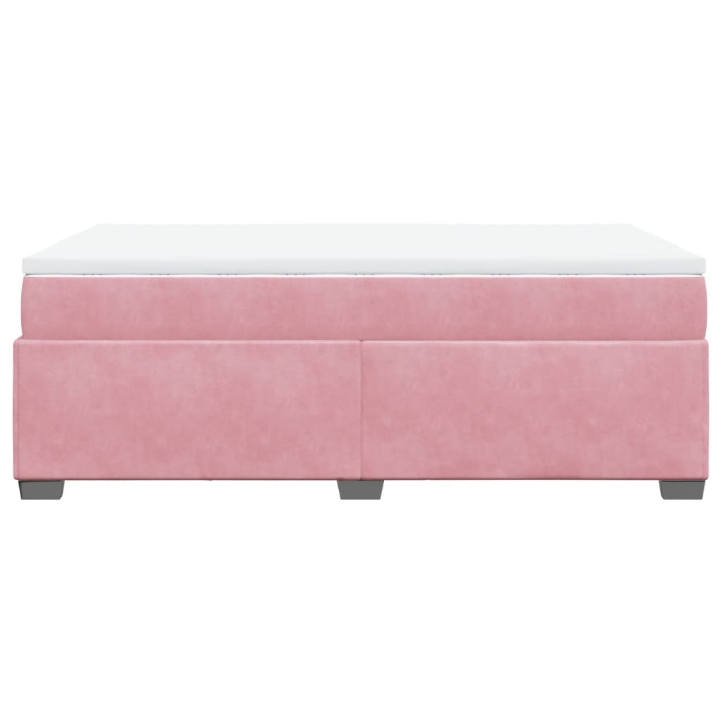 Boxspring met matras fluweel roze 120x190 cm