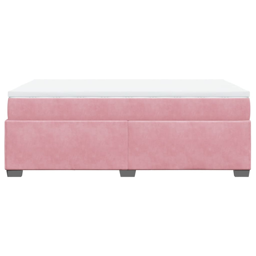 Boxspring met matras fluweel roze 120x190 cm