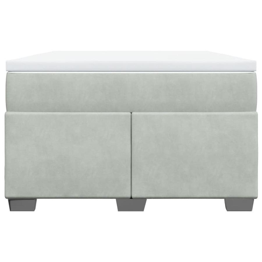Boxspring met matras fluweel lichtgrijs 120x200 cm
