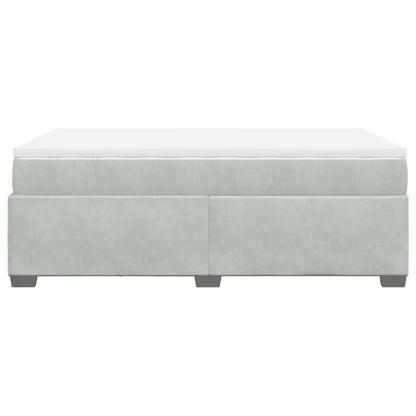 Boxspring met matras fluweel lichtgrijs 120x200 cm