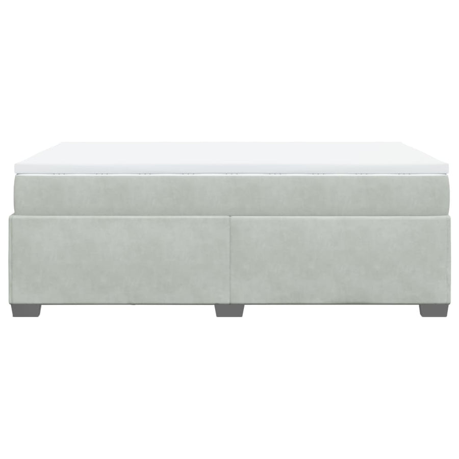 Boxspring met matras fluweel lichtgrijs 120x200 cm