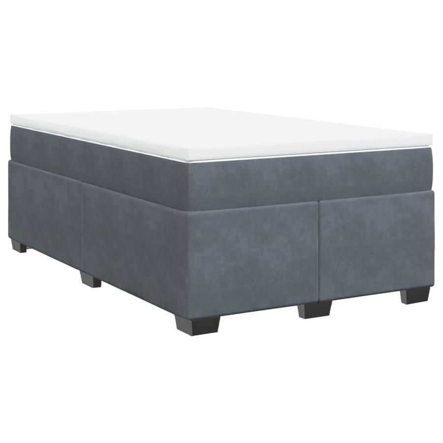 Boxspring met matras fluweel donkergrijs 120x200 cm