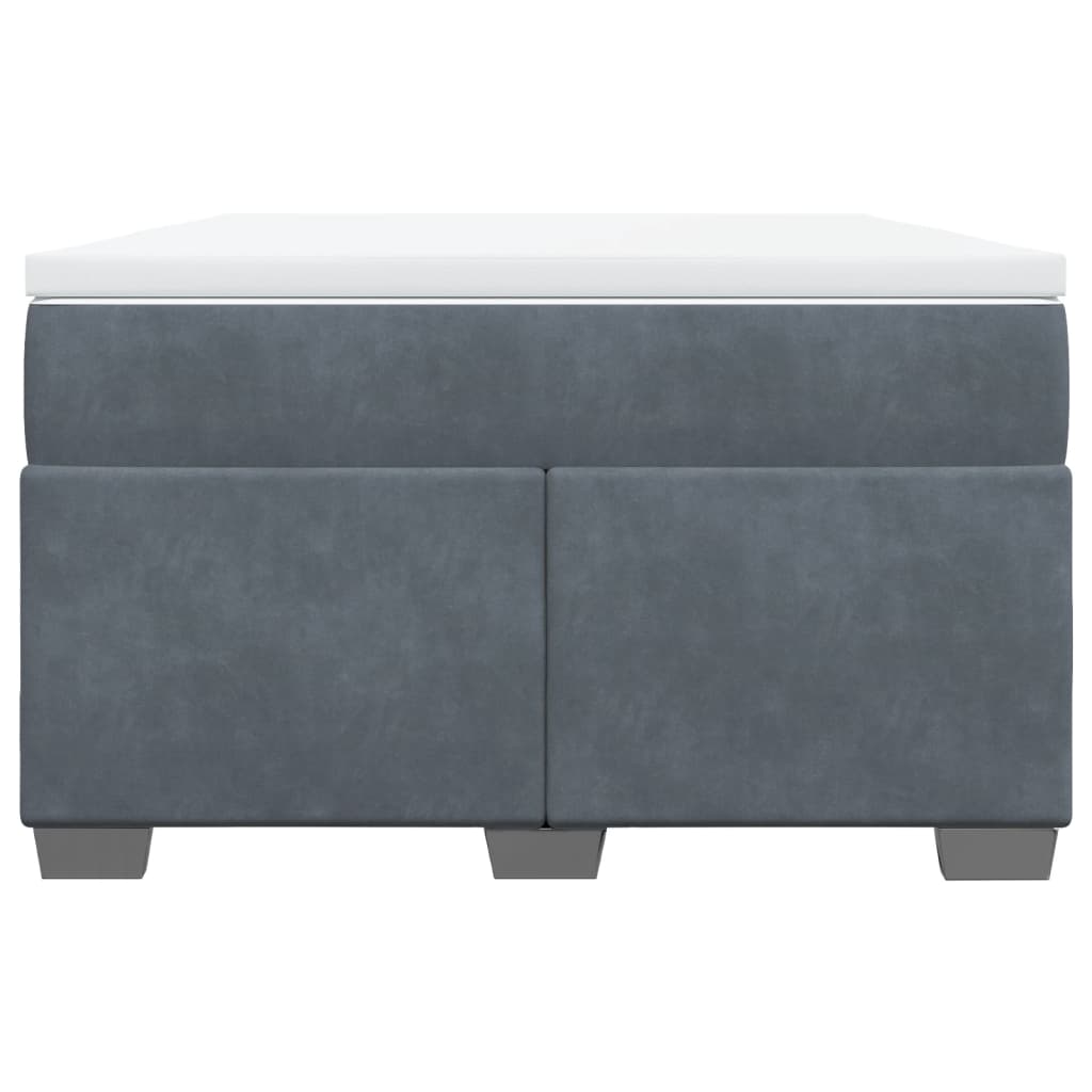 Boxspring met matras fluweel donkergrijs 120x200 cm