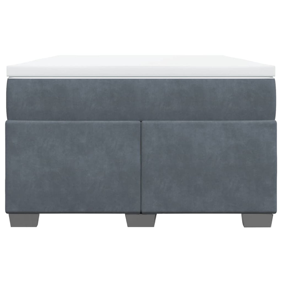 Boxspring met matras fluweel donkergrijs 120x200 cm