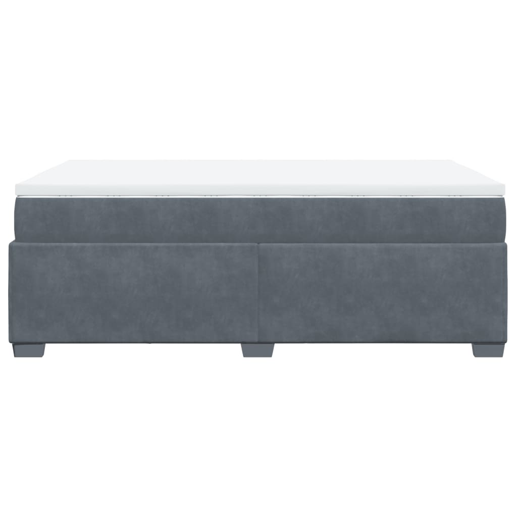 Boxspring met matras fluweel donkergrijs 120x200 cm