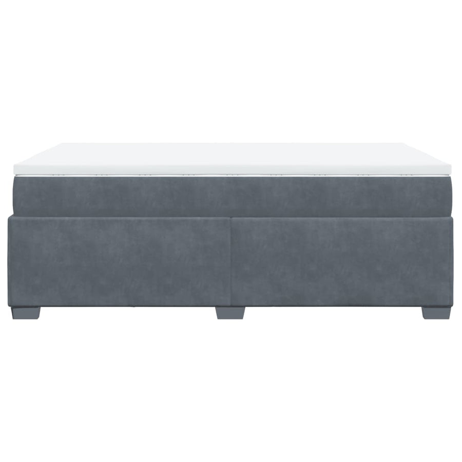 Boxspring met matras fluweel donkergrijs 120x200 cm