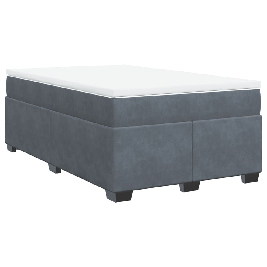 Boxspring met matras fluweel donkergrijs 120x200 cm