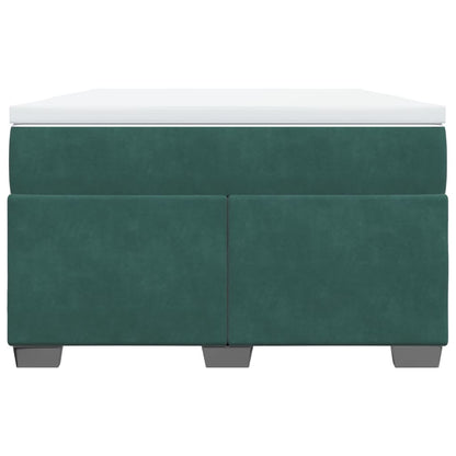 Boxspring met matras fluweel donkergroen 120x200 cm