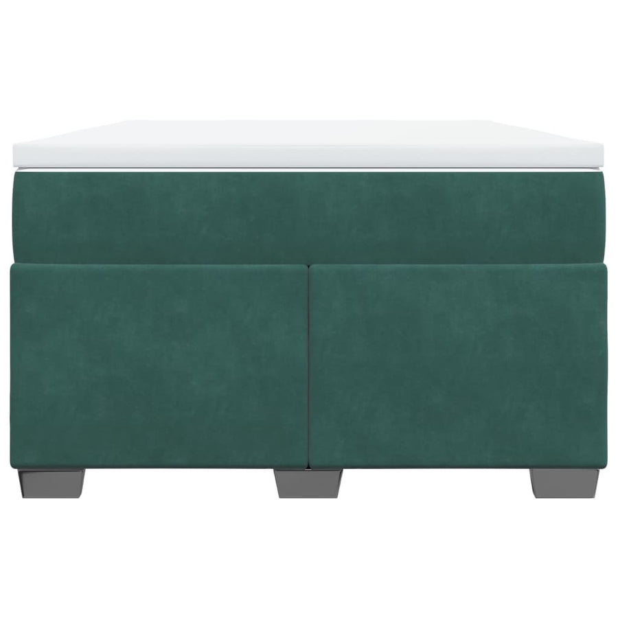 Boxspring met matras fluweel donkergroen 120x200 cm