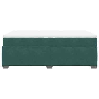 Boxspring met matras fluweel donkergroen 120x200 cm