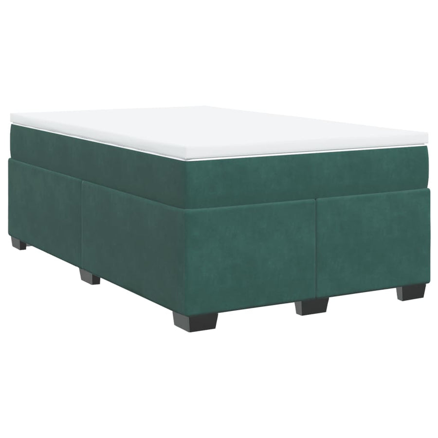 Boxspring met matras fluweel donkergroen 120x200 cm
