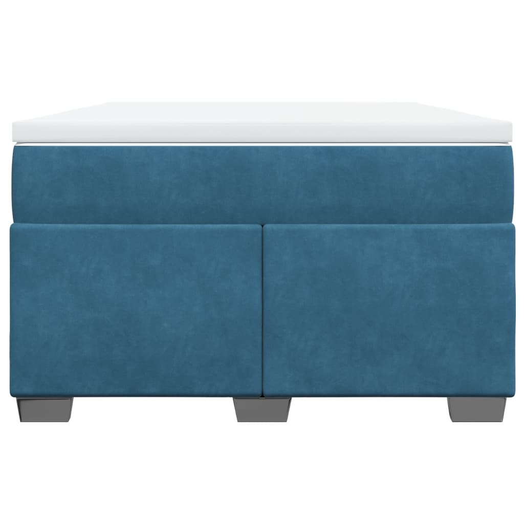 Boxspring met matras fluweel donkerblauw 120x200 cm