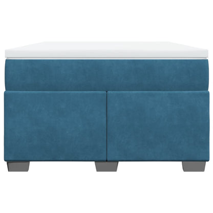 Boxspring met matras fluweel donkerblauw 120x200 cm