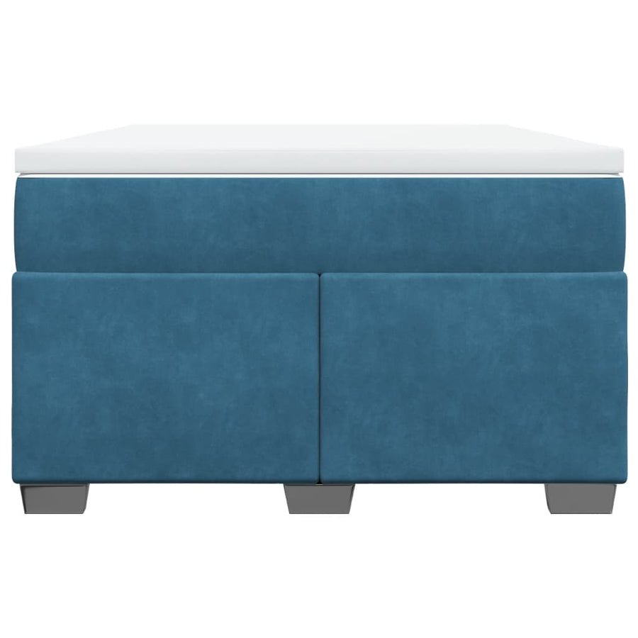 Boxspring met matras fluweel donkerblauw 120x200 cm