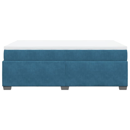 Boxspring met matras fluweel donkerblauw 120x200 cm
