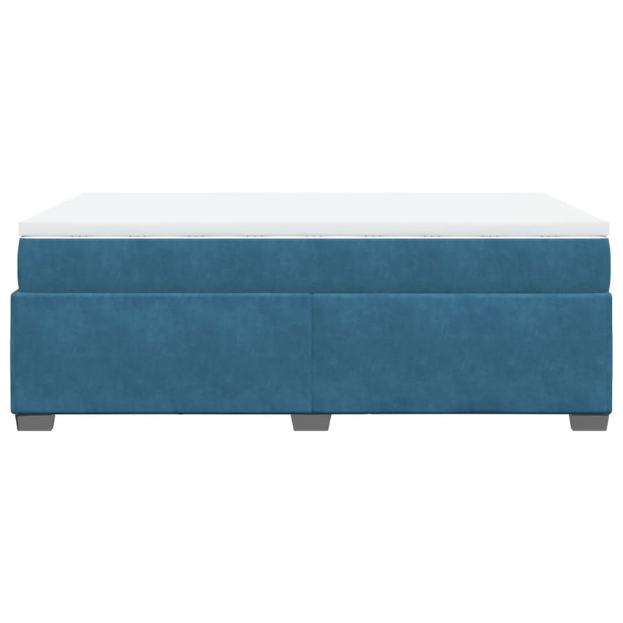 Boxspring met matras fluweel donkerblauw 120x200 cm