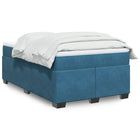 Boxspring met matras fluweel donkerblauw 120x200 cm