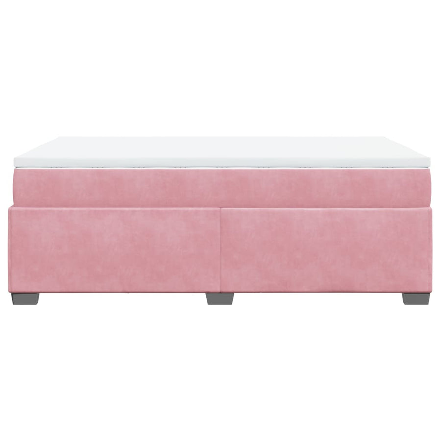 Boxspring met matras fluweel roze 120x200 cm