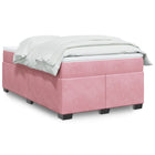 Boxspring met matras fluweel roze 120x200 cm