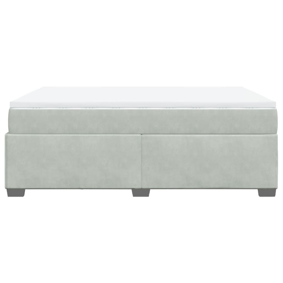 Boxspring met matras fluweel lichtgrijs 140x190 cm