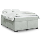 Boxspring met matras 140x190 cm lichtgrijs fluweel