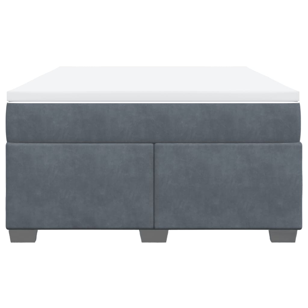 Boxspring met matras fluweel donkergrijs 140x190 cm