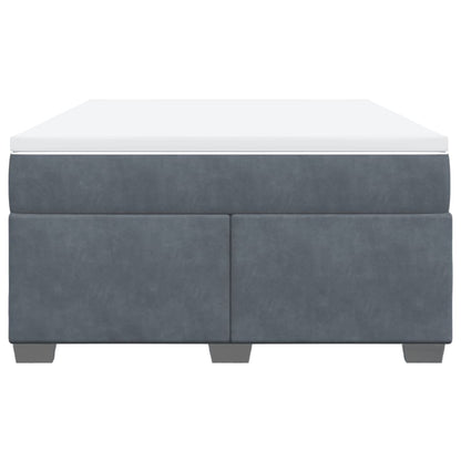 Boxspring met matras fluweel donkergrijs 140x190 cm