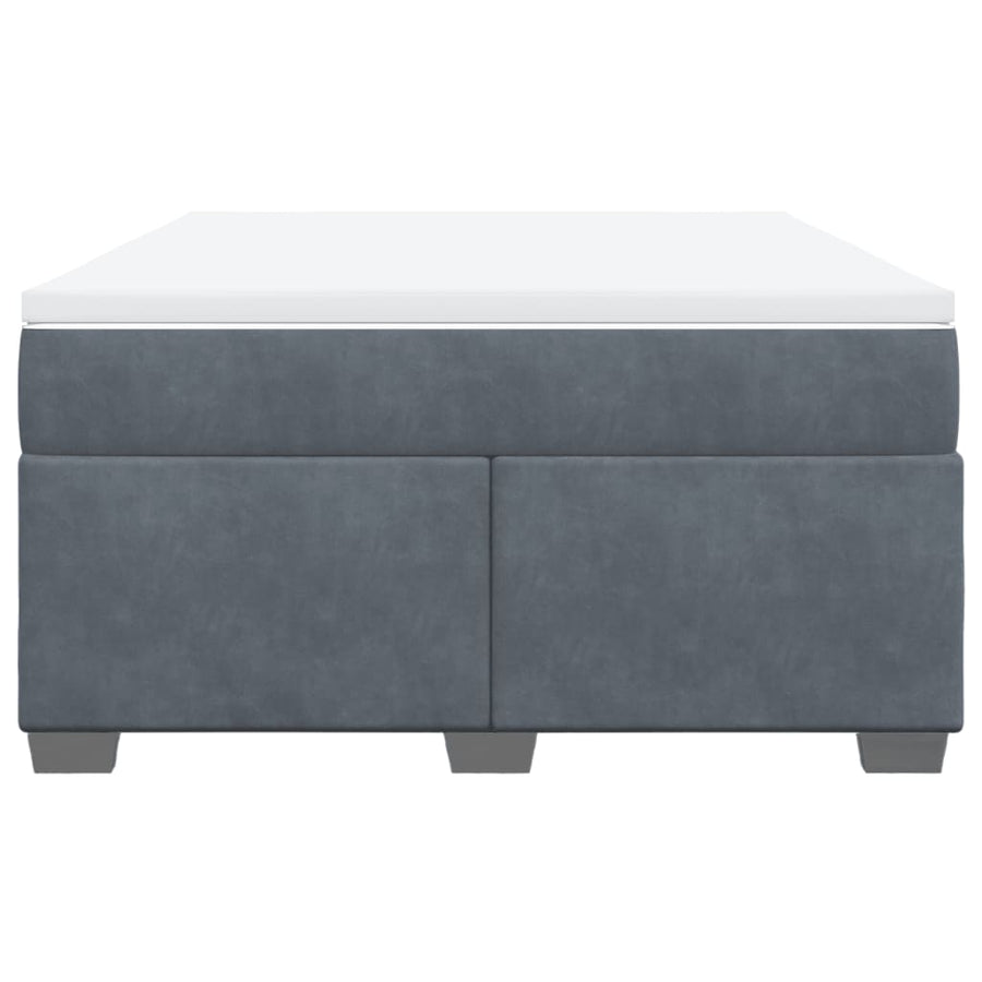 Boxspring met matras fluweel donkergrijs 140x190 cm