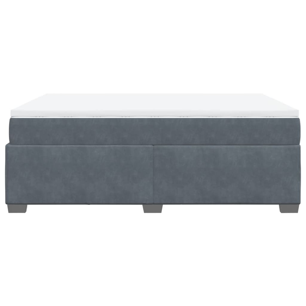 Boxspring met matras fluweel donkergrijs 140x190 cm