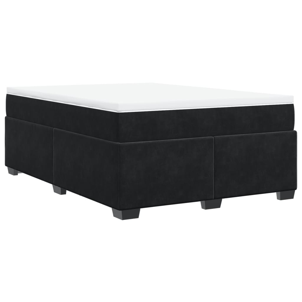 Boxspring met matras fluweel zwart 140x190 cm