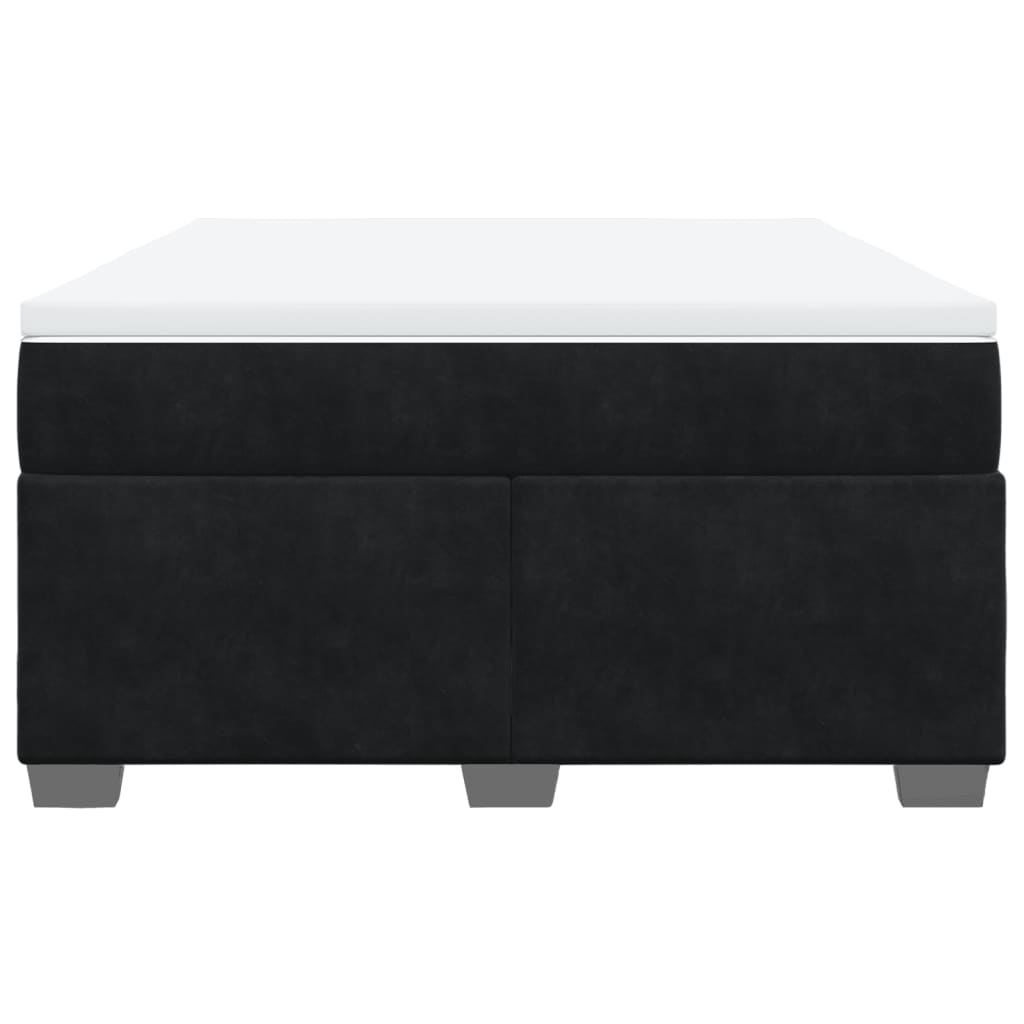 Boxspring met matras fluweel zwart 140x190 cm