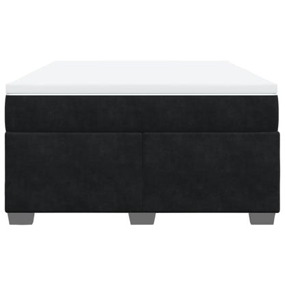 Boxspring met matras fluweel zwart 140x190 cm