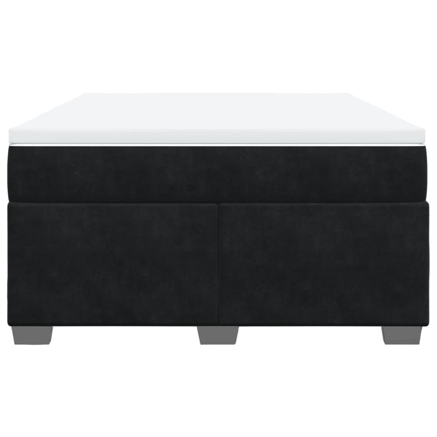 Boxspring met matras fluweel zwart 140x190 cm